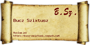 Bucz Szixtusz névjegykártya